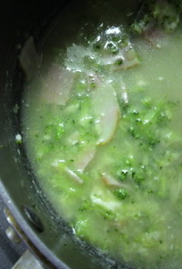 冷凍ブロッコリーでヘルシースープ簡単消費