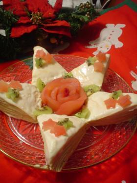 ☆星のクリスマスチーズクリームミルクレープ☆