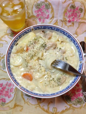 簡単カルボナーラ風うどん