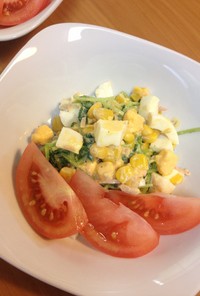 豆苗のマヨ醤油サラダ