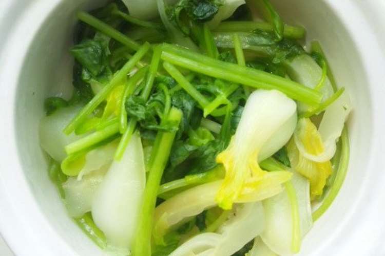 チンゲン菜と三つ葉の和え物 レシピ 作り方 By はなまぁさん クックパッド