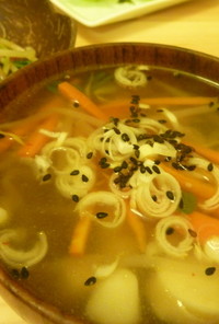 一風堂のもやしナムルで簡単中華風スープ