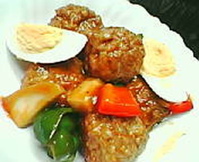 茹で卵と☆肉団子酢豚風の写真