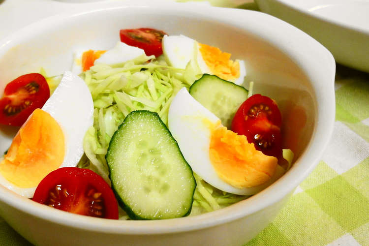 簡単 キャベツと茹で卵のサラダ レシピ 作り方 By ゆうゆう0221 クックパッド 簡単おいしいみんなのレシピが372万品