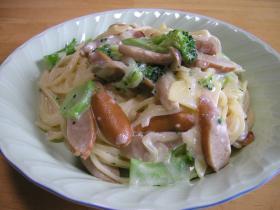 ポテトとウィンナーのクリームパスタ