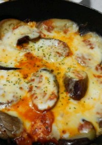 鉄板料理☆フライパンｄｅ茄子チーズ