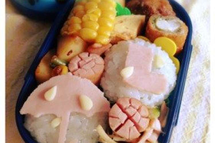キャラ弁 傘と雨靴 デコ弁 レシピ 作り方 By はっぴーふぁみりー クックパッド 簡単おいしいみんなのレシピが355万品