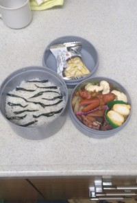 ゼブラ弁当！二色卵焼き！