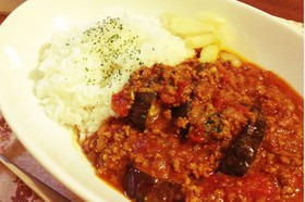 カフェ風☆茄子とトマトでキーマカレー風☆