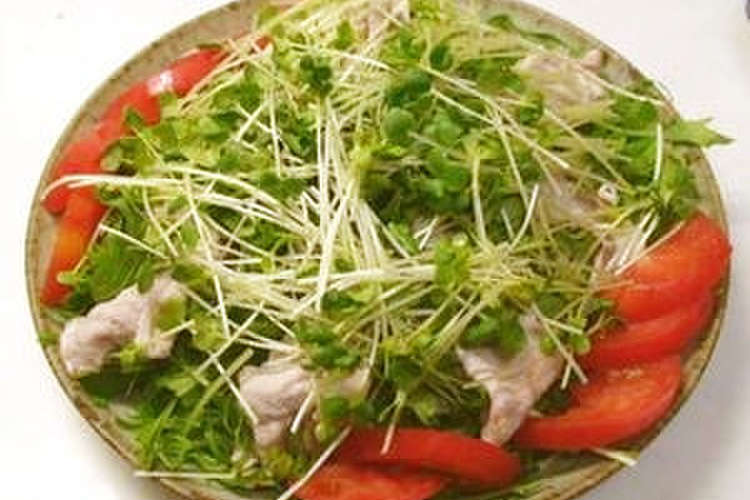 水菜とカイワレ大根の冷しゃぶサラダ レシピ 作り方 By サイノメ３ クックパッド 簡単おいしいみんなのレシピが352万品