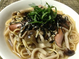 和風きのこスープパスタ~10分で簡単♪