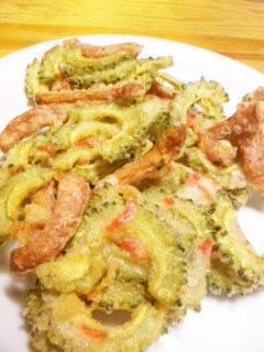 居酒屋味ゴーヤとソーセージかき揚げ天ぷら