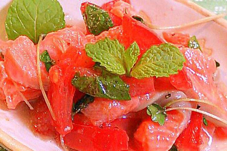 暑い日に ミントトマトサーモンサラダ レシピ 作り方 By れれれ3兄弟 クックパッド