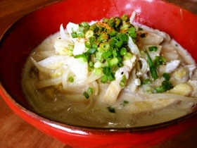 柚子胡椒風味のあったか豆乳うどん。