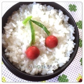 ❀お弁当❀小梅でさくらんぼの画像