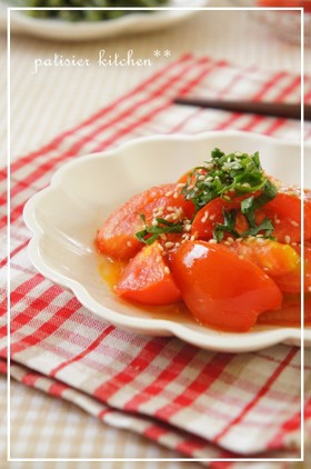 トマトの生姜風味中華炒め