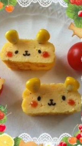♡キャラ弁・お弁当に簡単くまさん卵焼き♡