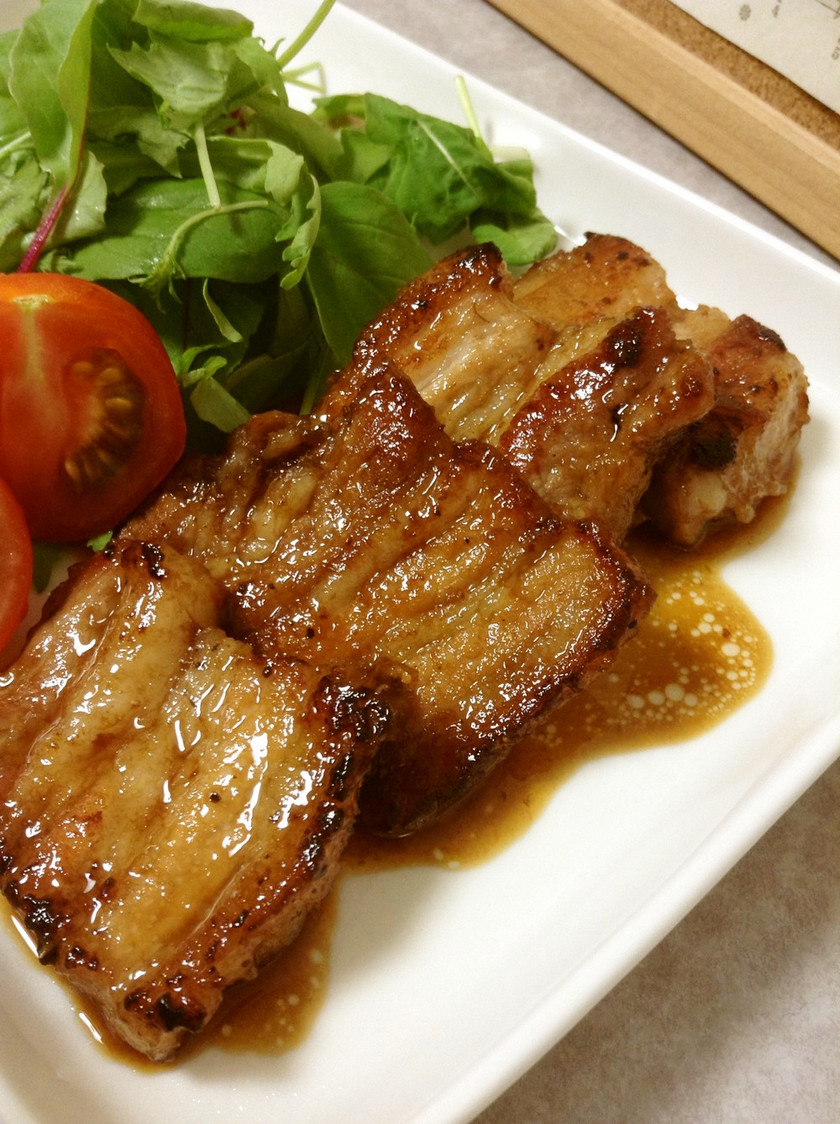 豚バラ肉のバルサミコソテー