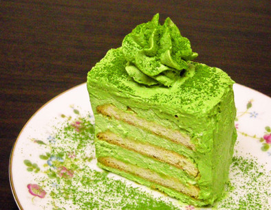 黒柳徹子さんのケーキ（はちみつ抹茶味）の写真