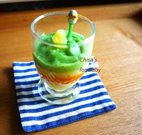 離乳食初期☆離乳食パフェ☆野菜の層仕立て