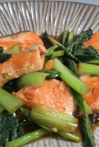 鮭と小松菜炒め