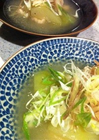 塩麹☆鶏肉と冬瓜のスープ煮