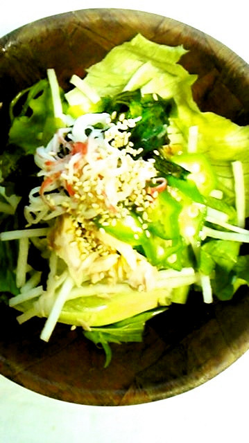 ☆超簡単☆オクラ大根の海藻サラダの画像