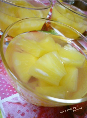 パインの缶詰で♡ぷるるんゼリー♡