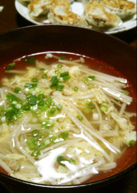 エノキ入り☆かにたま中華スープ