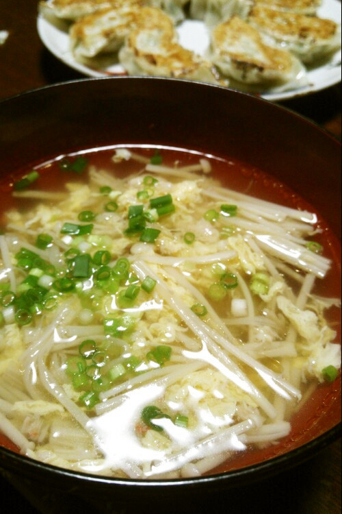 エノキ入り☆かにたま中華スープの画像