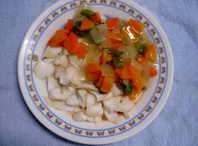 息子のごはん(たらの野菜あんかけ)