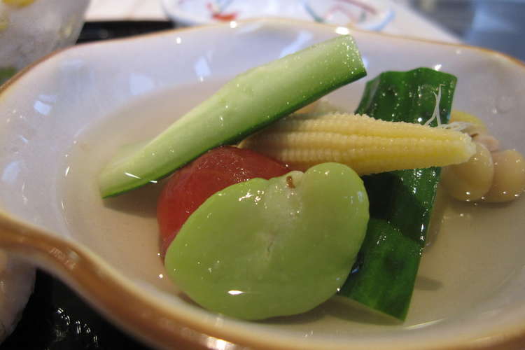 夏のおもてなしに 夏野菜水貝風 レシピ 作り方 By Mamakaze クックパッド 簡単おいしいみんなのレシピが358万品