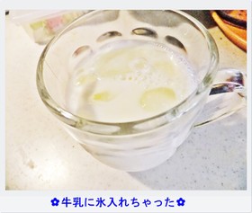 ✿牛乳に氷入れちゃった✿