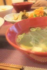 エコ*鶏ハムの茹で汁で中華スープ*
