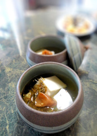 夏毎日食べたい☆冷製梅味☆豆腐のお吸い物