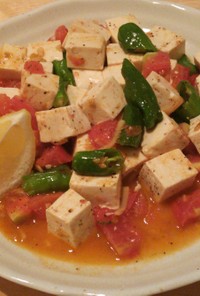 豆腐とトマトの生姜炒め