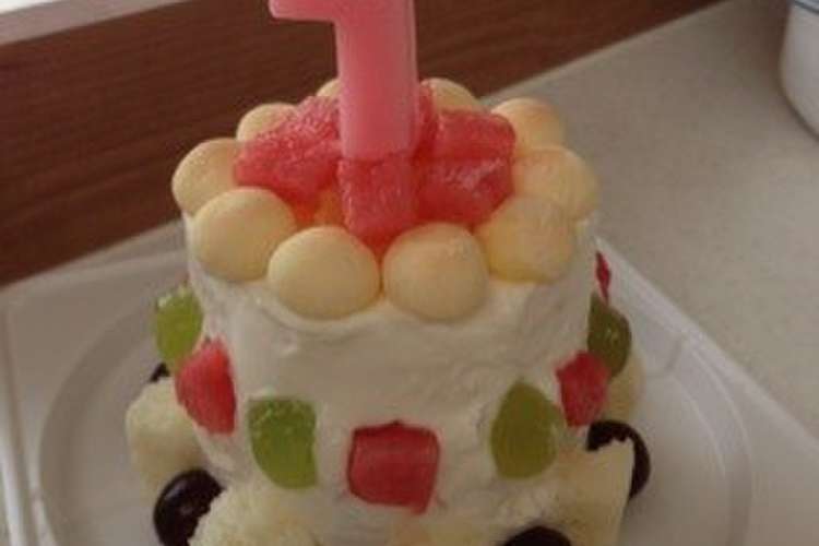 苺のない季節に 1歳の誕生日ケーキ レシピ 作り方 By ゆめﾏﾏ クックパッド 簡単おいしいみんなのレシピが360万品
