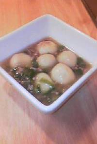 冷凍サトイモの煮っ転がし風スープ