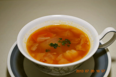 キャベツのトマトスープの写真