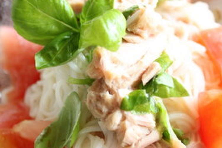 さっぱり美味しい ツナとバジルのそうめん レシピ 作り方 By ナオパーク クックパッド 簡単おいしいみんなのレシピが350万品