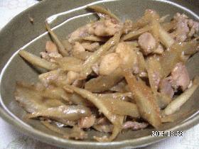 ごぼうと鶏肉の甘辛炒め煮