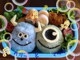 簡単!遠足キャラ弁☆サリー&マイク