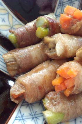 野菜嫌いでも完食♪三色肉巻き(≧▽≦)