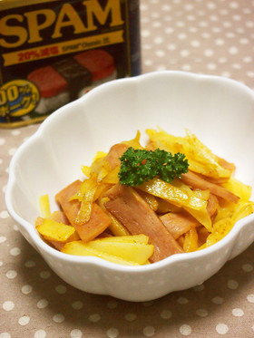 簡単!スパムとじゃがいものカレー炒め