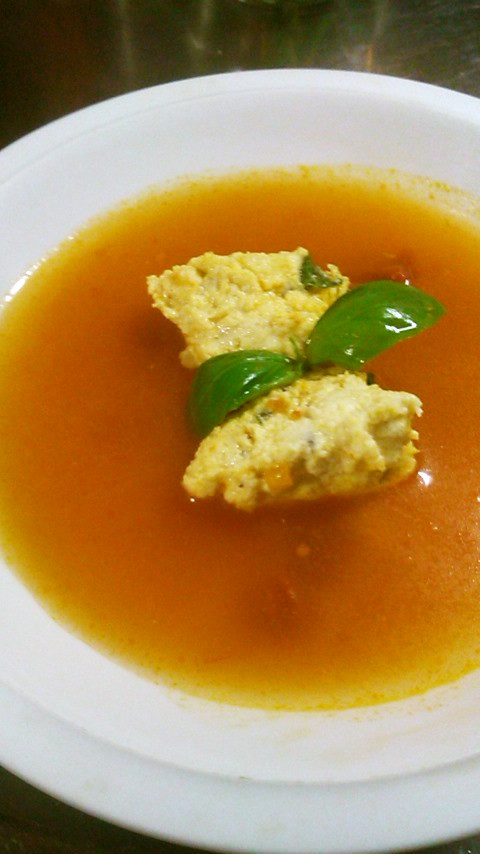 低カロ　冷製つくねトマトスープの画像
