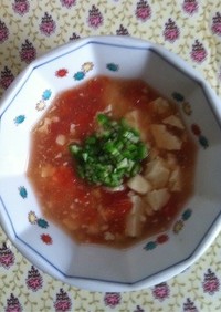 離乳食後期☆くずし豆腐の冷製トマトスープ