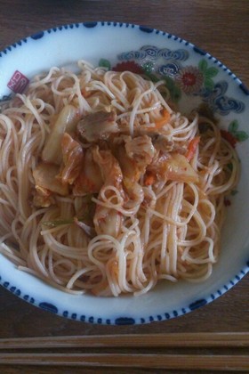 【手抜き】そうめんチャンプル