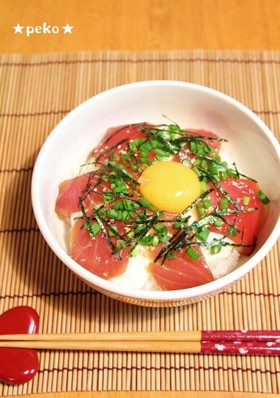 簡単☆漬けマグロの山かけ丼☆
