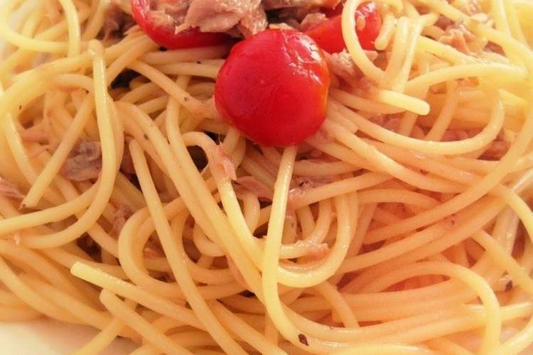 ミニトマトとツナの簡単冷製パスタ レシピ 作り方 By Km クックパッド 簡単おいしいみんなのレシピが349万品