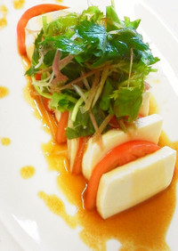 前菜に☆薬味たっぷりトマトと豆腐のサラダ